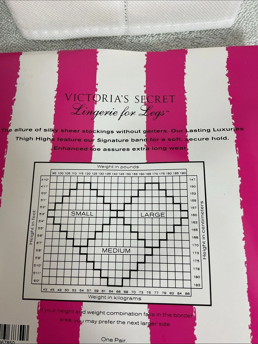 Vintage Victoria's Secret Lasting Luxuries Thigh High Stockings Buff Size M NIP